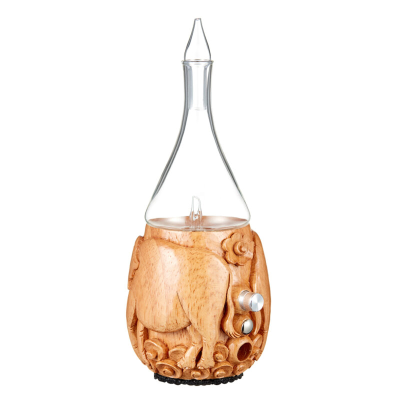 Hand-carved Elephant Nebulizing Diffuser Back Hand-carved Elephant Nebulizing Diffuser