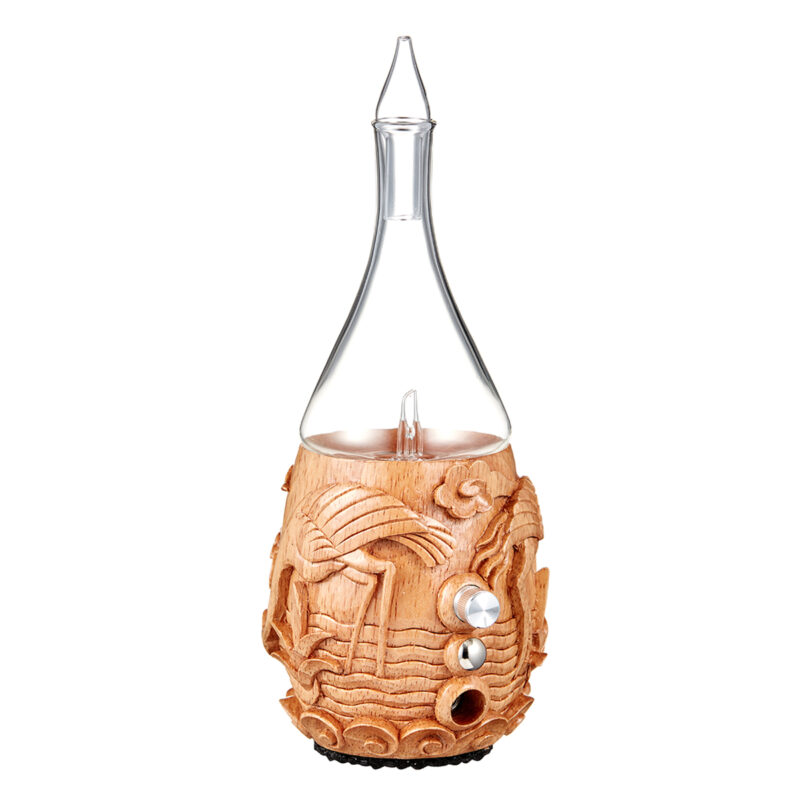 Hand-carved 3 Cranes Nebulizing Diffuser Back Hand-carved 3 Cranes Nebulizing Diffuser Back