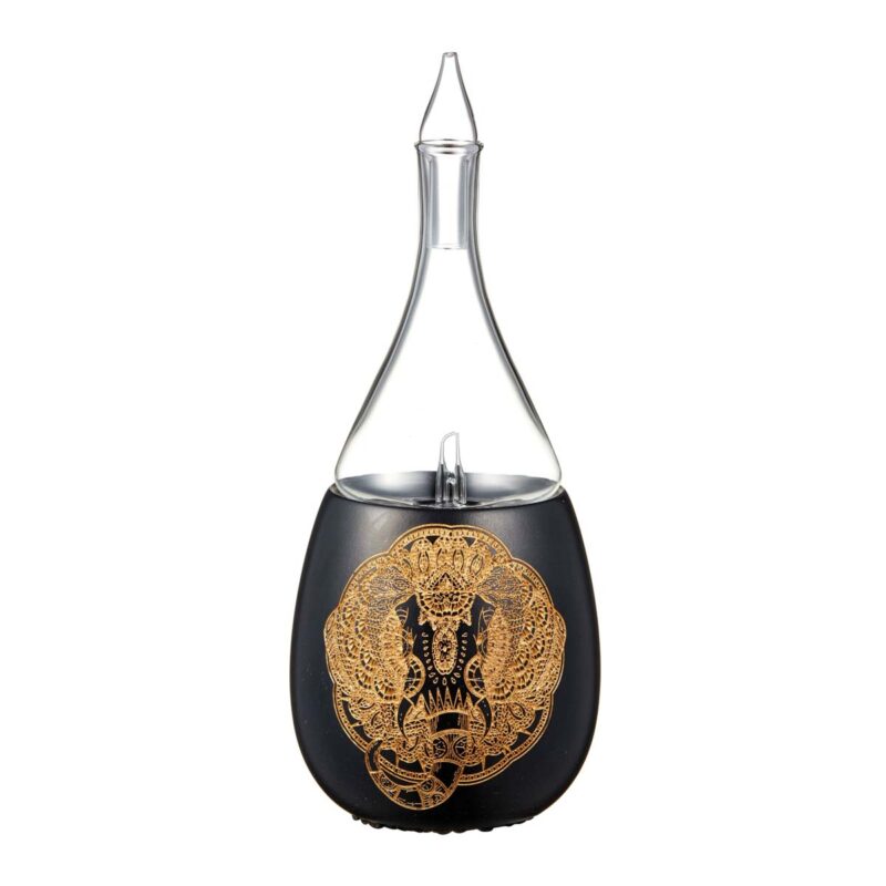 Gold and Black Laser Engraved Raindrop Diffuser Thai Elephant Gold and Black Laser Engraved Raindrop Diffuser Thai Elephant