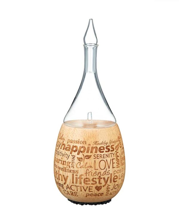 Inspiring Word Map Raindrop Light Wood Base