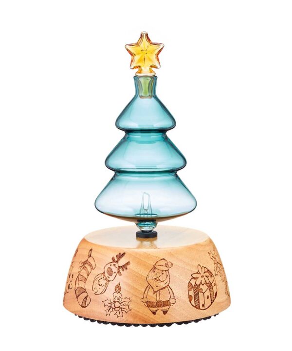 Laser Engraved Colored Glass Christmas Tree Oil DIffuser