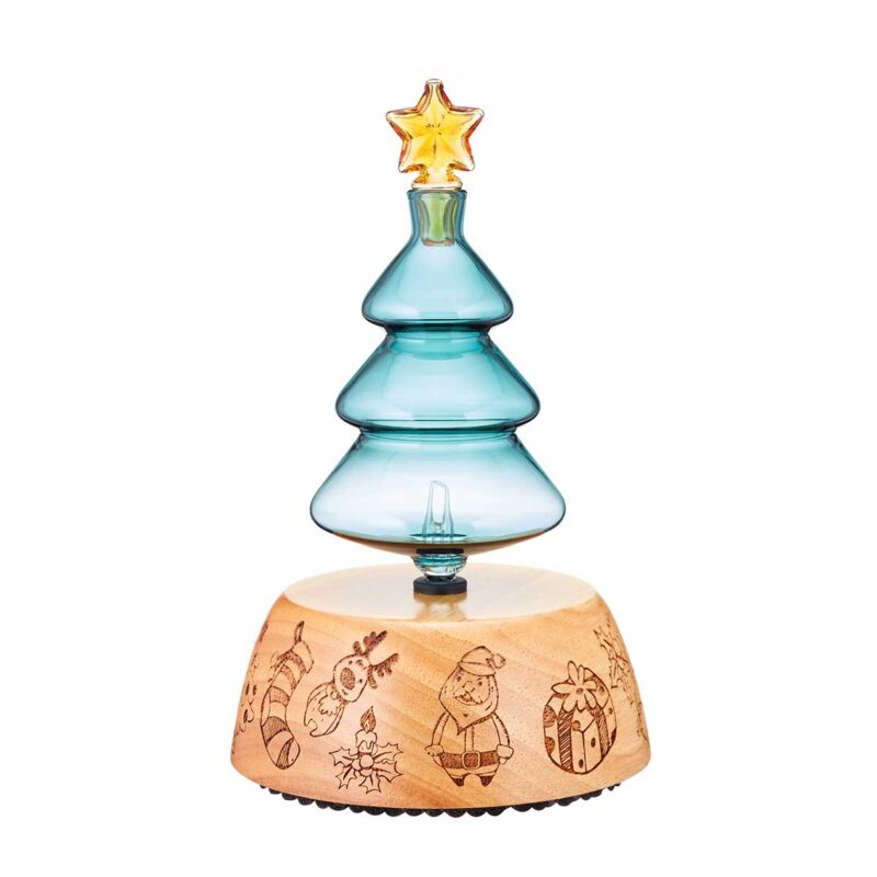 Laser Engraved Colored Glass Christmas Tree Oil DIffuser