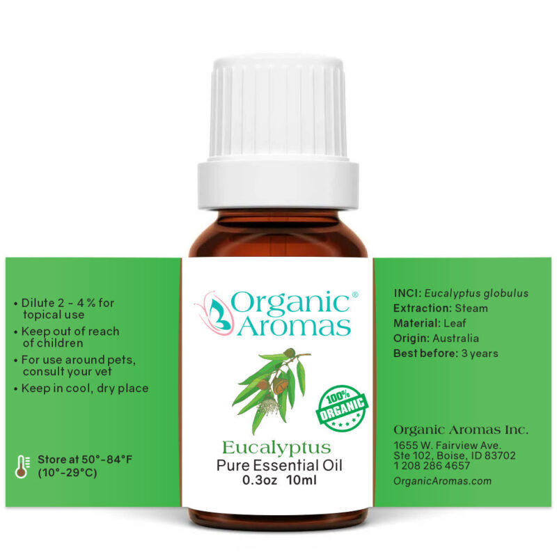 Eucalyptus Pure Essential Oil Organic 10ml Open Label Eucalyptus Pure Essential Oil Organic 10ml Open Label