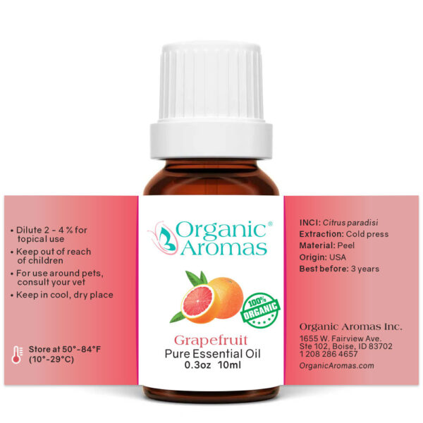 Grapefruit Pure Essential Oil 10ml Organic Open Label