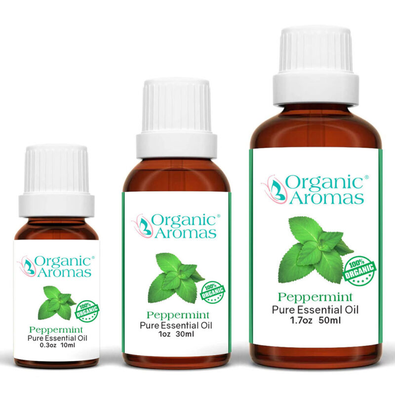 Peppermint Pure Essential Oil Organic 3 Bottles 10ml 30ml 50ml Size Peppermint Pure Essential Oil Organic 3 Bottles 10ml 30ml 50ml Size