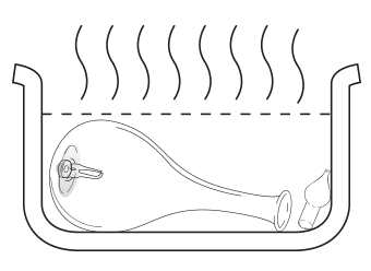 soak the glass reservoir in hot water