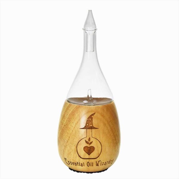 Laser Engraved Essential Oil Wizardry Raindrop Light with White Background