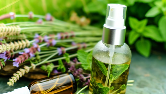 Homemade herbal infusion spray