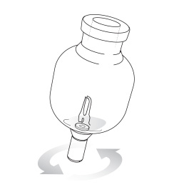 swirl the alcohol in your glass reservoir