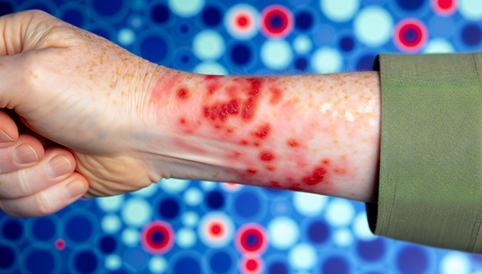 Person with poison ivy rash on arm