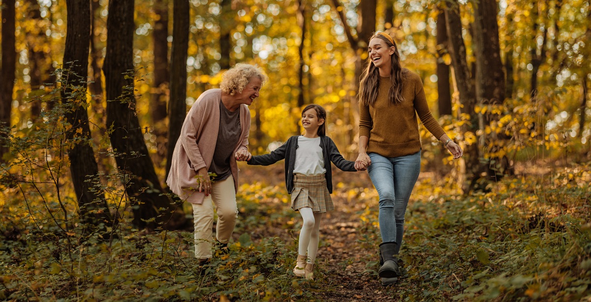 grandma and I on a walk