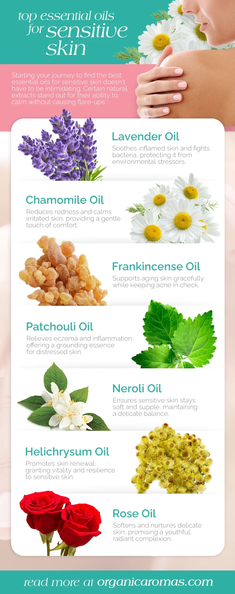 Top Essential Oils for Sensitive Skin Featured Image by Organic Aromas