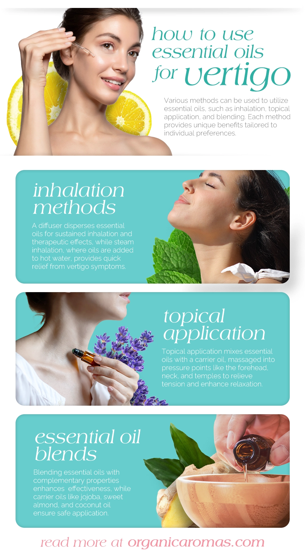 Infographic How to Use Essential Oils for Vertigo Infographic by Organic Aromas