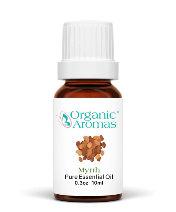a bottle of Myrrh essential oil