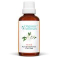 a brown bottle with white label Neroli Essential Oil 50ml