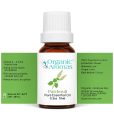 a bottle of patchouli essential oil with green labels