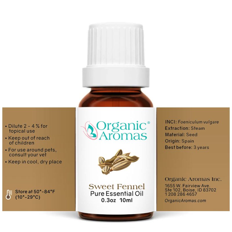 Sweet-Fennel-10ml-Spread a bottle of Fennel essential oil with instructions