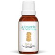 a brown bottle of Vetiver Essential Oil with a white cap