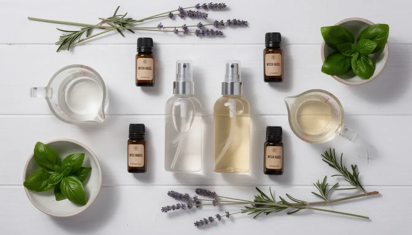 DIY fly repellent ingredients - spray bottles essential oils herbs