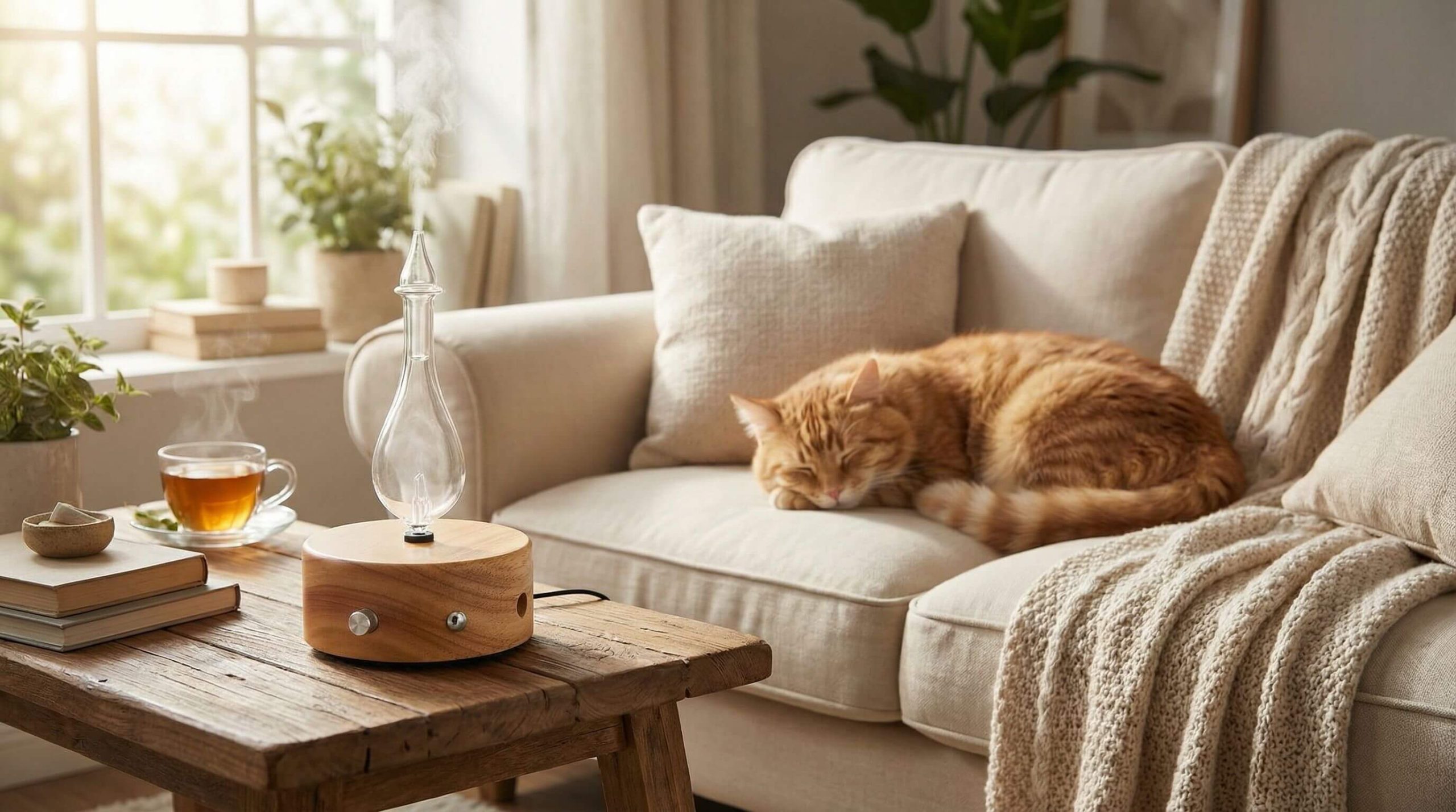 Essential oils and aromatherapy science with a nebulizing diffuser