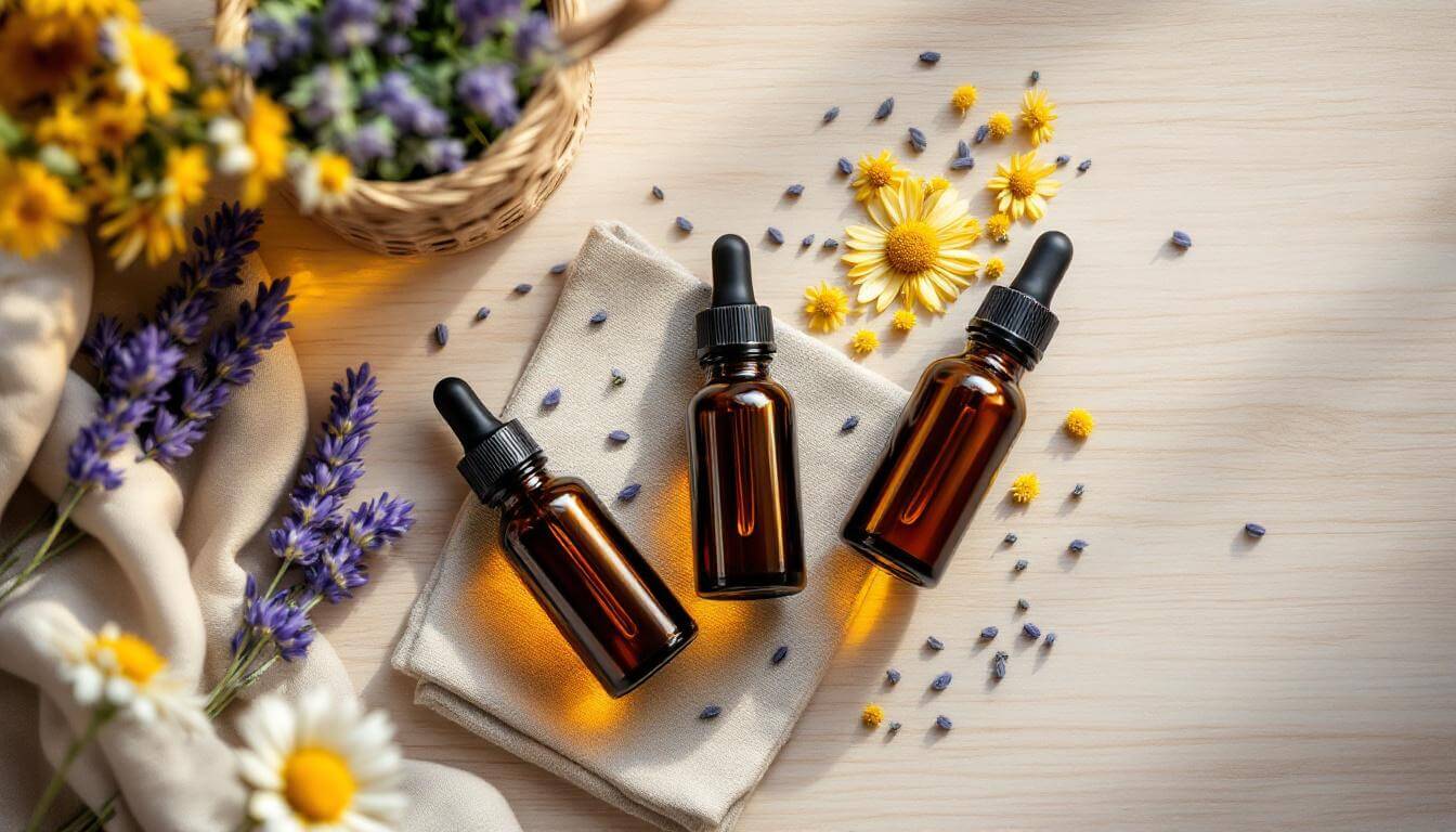 essential oil bottles for calming aromatherapy blends