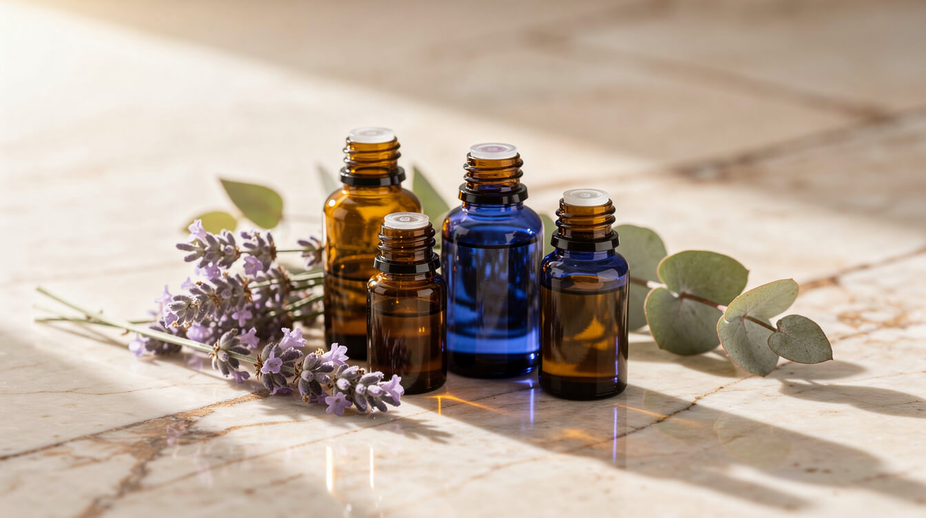amber and cobalt essential oil bottles for the best diffuser for essential oils