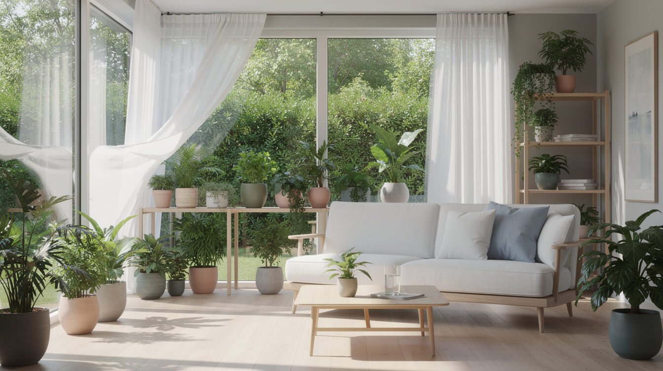 bright airy large room with open windows and fresh dry air