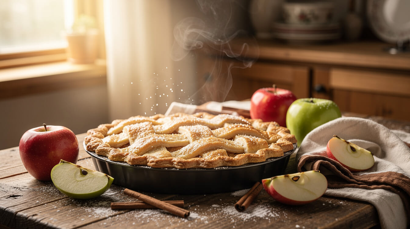 warm apple pie evoking childhood food memories
