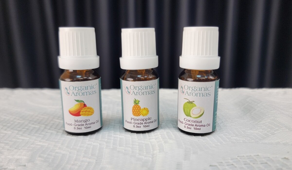 food-inspired aroma oils bottles by Organic Aromas