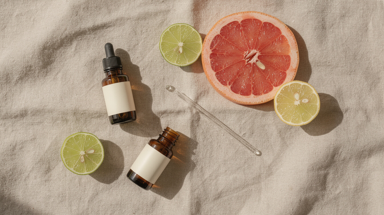 Phototoxic citrus essential oils and a pipette arranged for safe dilution measuring
