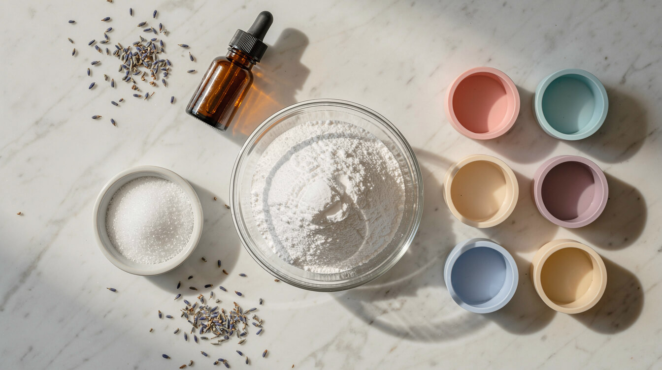 DIY ingredients for making essential oils shower steamers