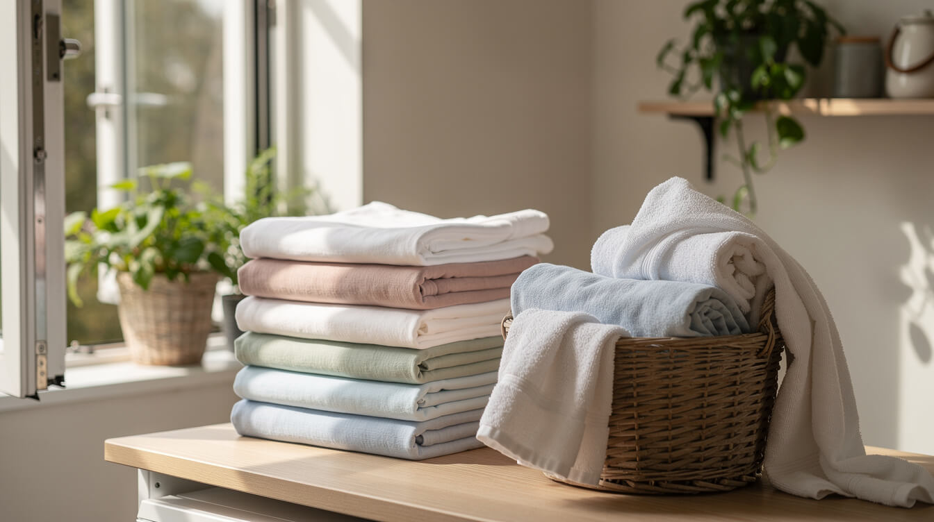freshly laundered clothes with essential oil smell removed