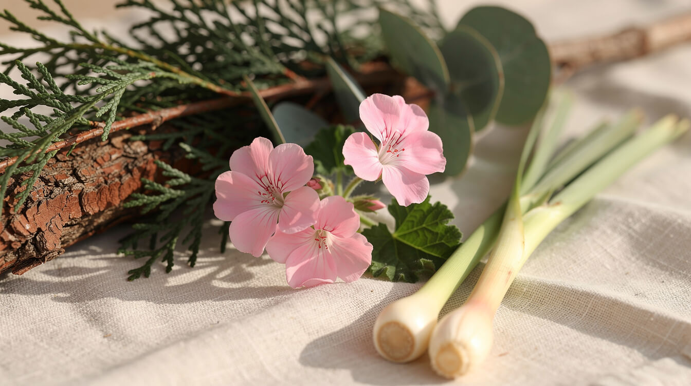 cedarwood eucalyptus geranium and citronella essential oils