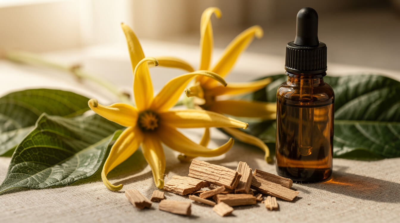 best sexual massage oils ylang ylang and sandalwood essential oil bottle