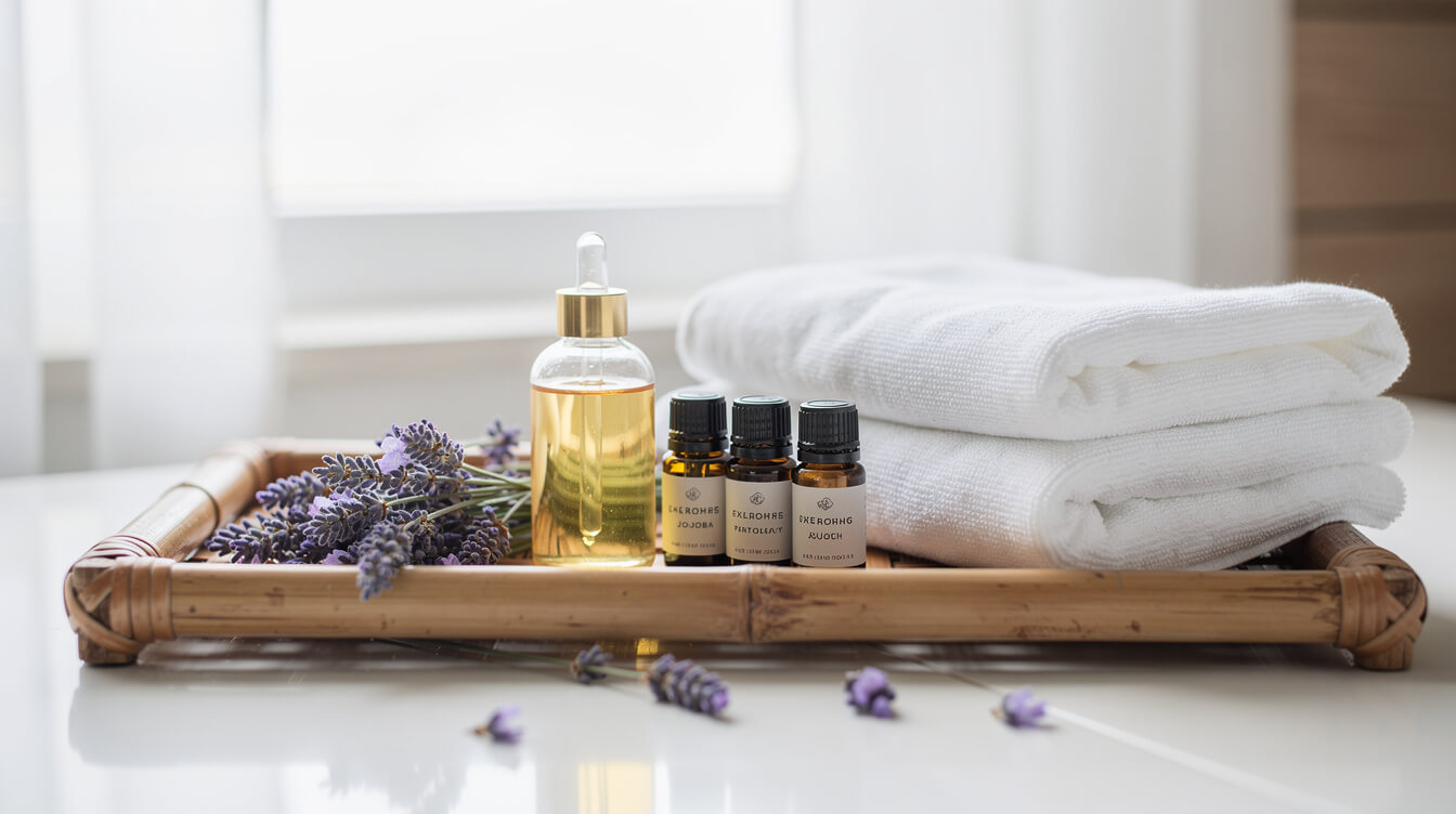 best essential oil for sunscreen summer skin care routine setup