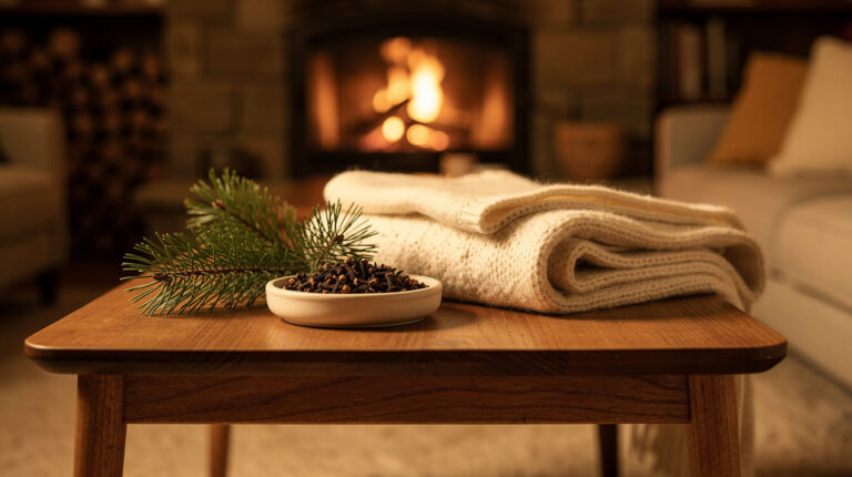 Wednesday Mood: The First Fire of the Season — Pine, Ho Wood & Clove Bud for the Room Across From the Hearth