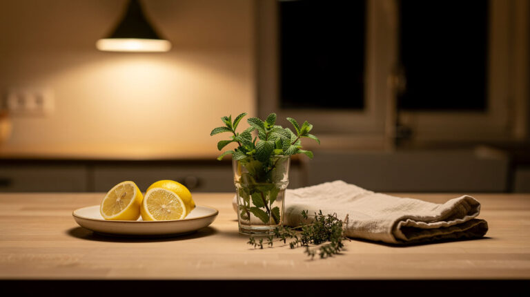 Wednesday Mood: The Ten-Minute Night Tidy — Spearmint, Lemon & Sweet Marjoram for the Last Lap of the House