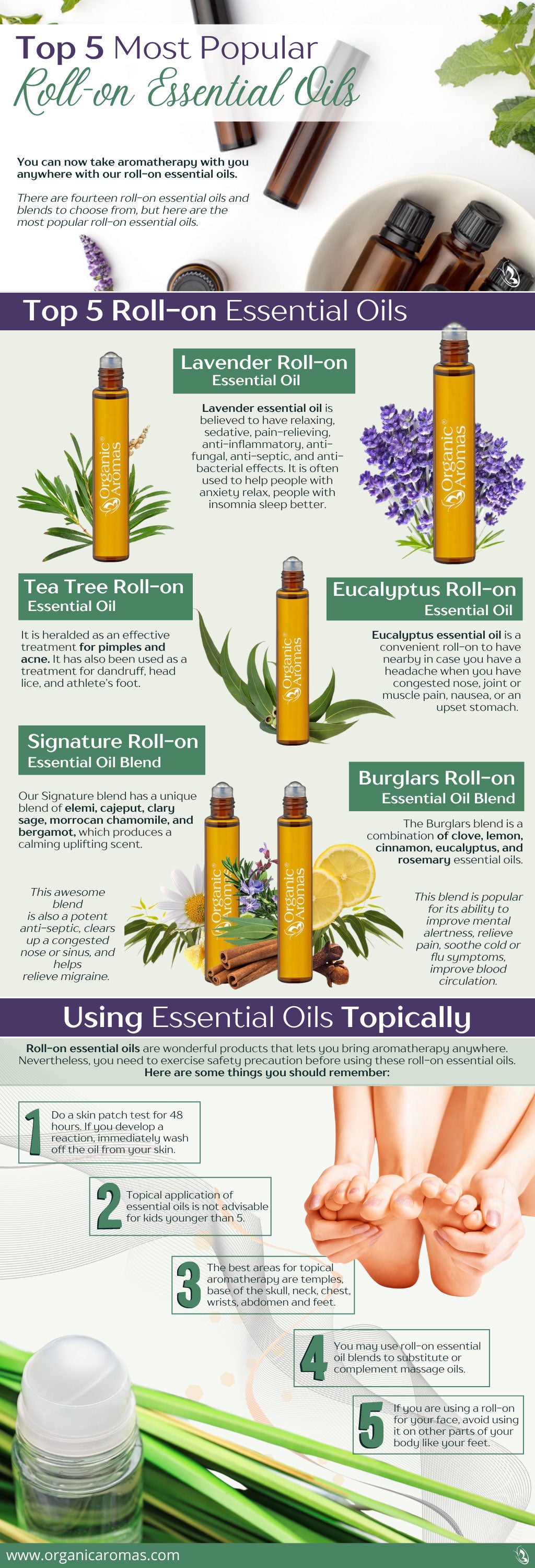Top 5 Most Popular Roll-on Essential Oils - Organic Aromas®